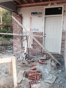 Front porch partial brick 