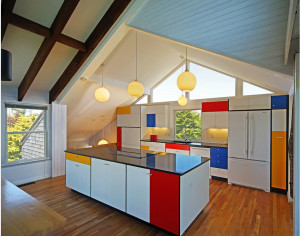 After kitchen without wall, with new cabinets.